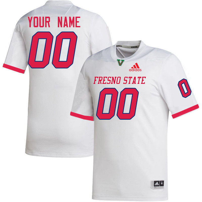 Custom Fresno State Bulldogs Name And Number Football Jerseys-White